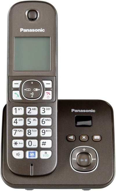 Panasonic KX-TG6821GA DECT Schnurlostelefon mit Anrufbeantworter (strahlungsarm, Eco-Modus, GAP Tele