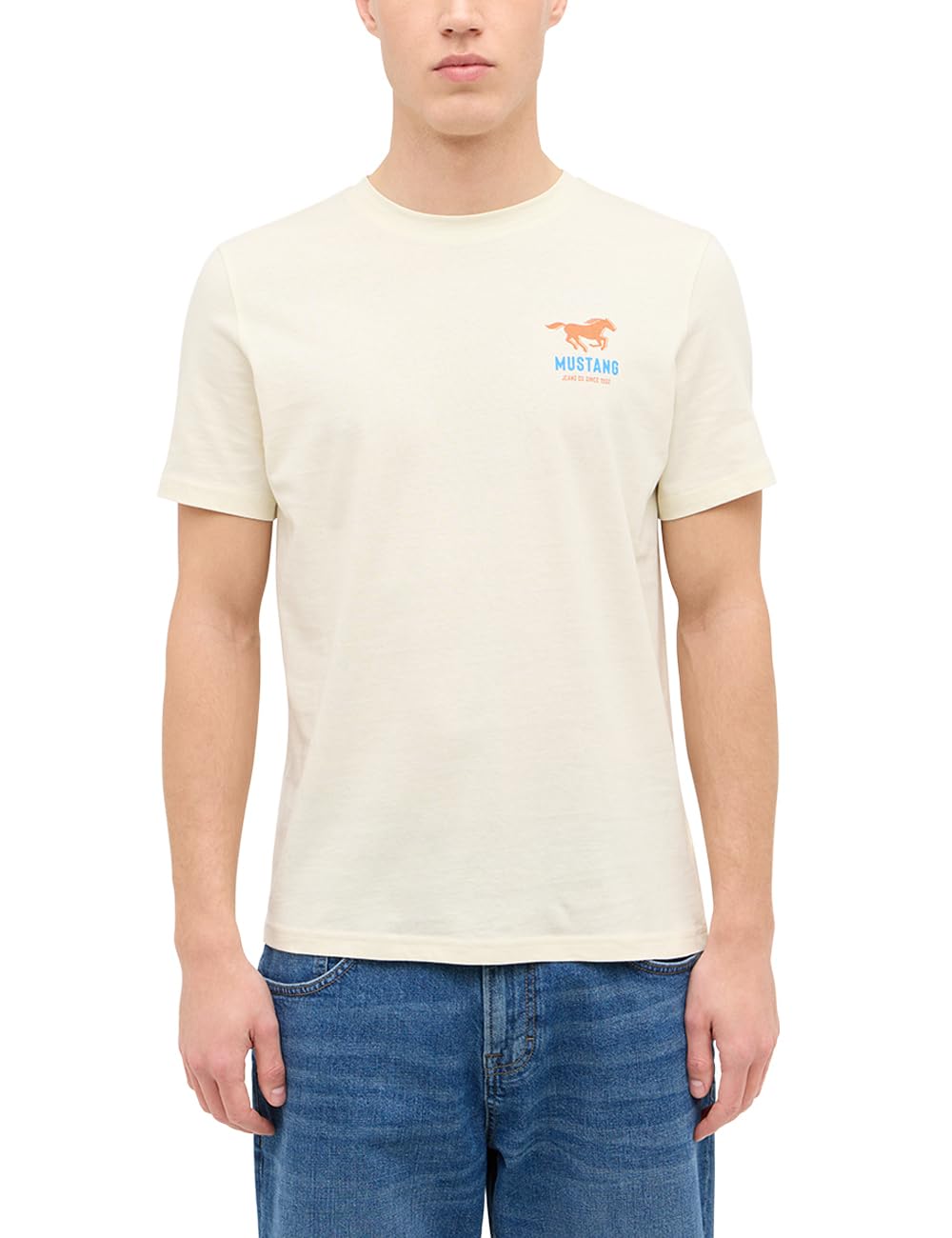 MUSTANG Herren Halbarm-Shirt T-Shirt 6XL Grosse Grössen Light Gray 3003, 6XL Grosse Grössen Light Gr