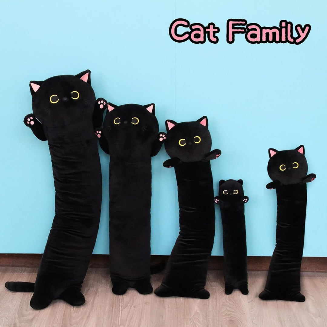 90CM Lange Katze Plüsch Körperkissen, Lange Katze Kuscheltier Stofftier Stofftiere Katzen Kissen Plü