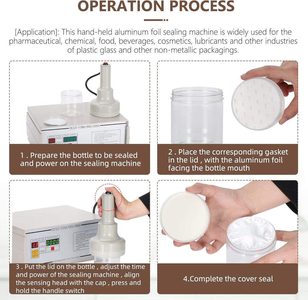 NEWTRY 20-100mm DCGY-500 Induktionsdichtungsmaschine, Elektrische Aluminiumfolie-Dichtungsmaschine f