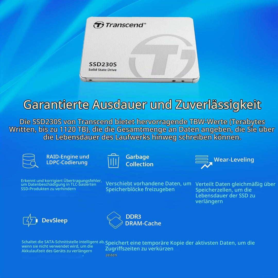 Transcend 128GB SATA III 6Gb/s interne 2.5” SSD (HDD) für Aufrüstung von Desktop-PCs, Laptops, Noteb
