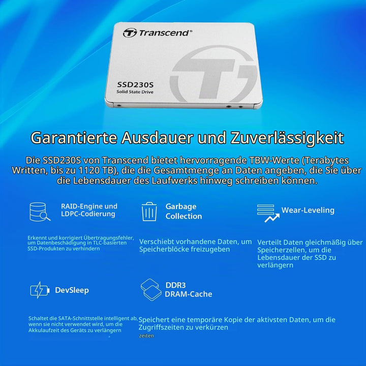 Transcend 128GB SATA III 6Gb/s interne 2.5” SSD (HDD) für Aufrüstung von Desktop-PCs, Laptops, Noteb
