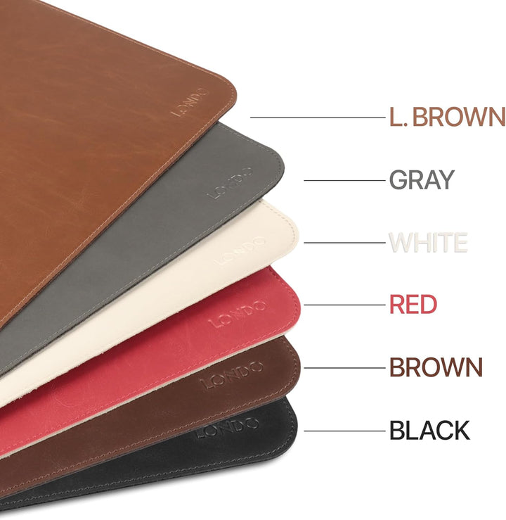 Londo Mauspad aus PU-Leder, Schreibtischunterlage für Tastatur und Maus, grosse Schreibtischunterlag