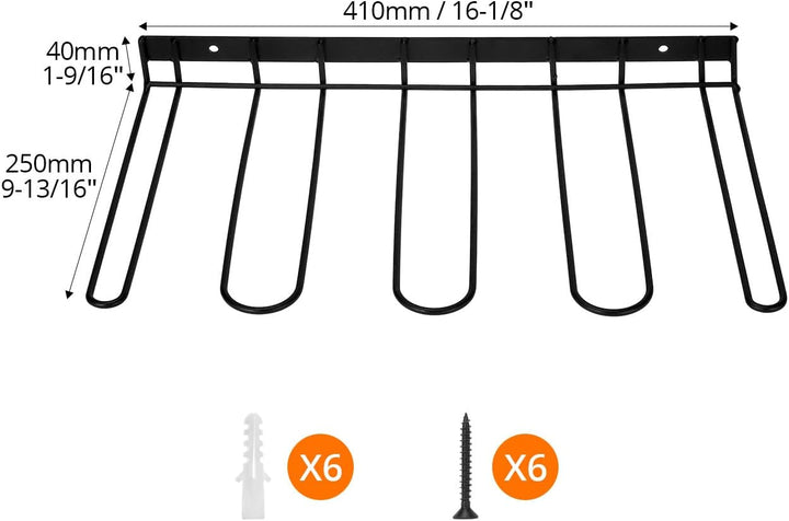 QWORK® 3 Stück Wand-Schuhregal – Metallständer für 6 Paar Schuhe – Platzsparender Schuh-Organizer fü