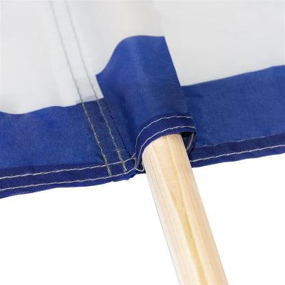 Idena - Windschutz in Blau-Weiss inkl. Gummihammer (weiss), mit Holzstäben, Tragegurt und Fixierungs