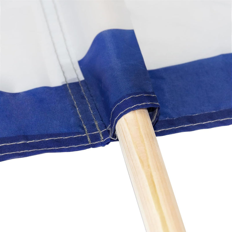 Idena - Windschutz in Blau-Weiss inkl. Gummihammer (weiss), mit Holzstäben, Tragegurt und Fixierungs