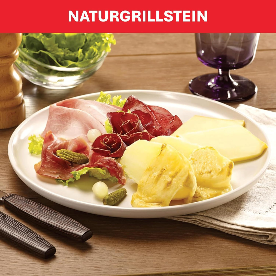 Tefal PR457B Pierrade Raclette | 1350 Watt | Grill-Platte aus Stein + 10 antihaftbeschichtete Pfännc