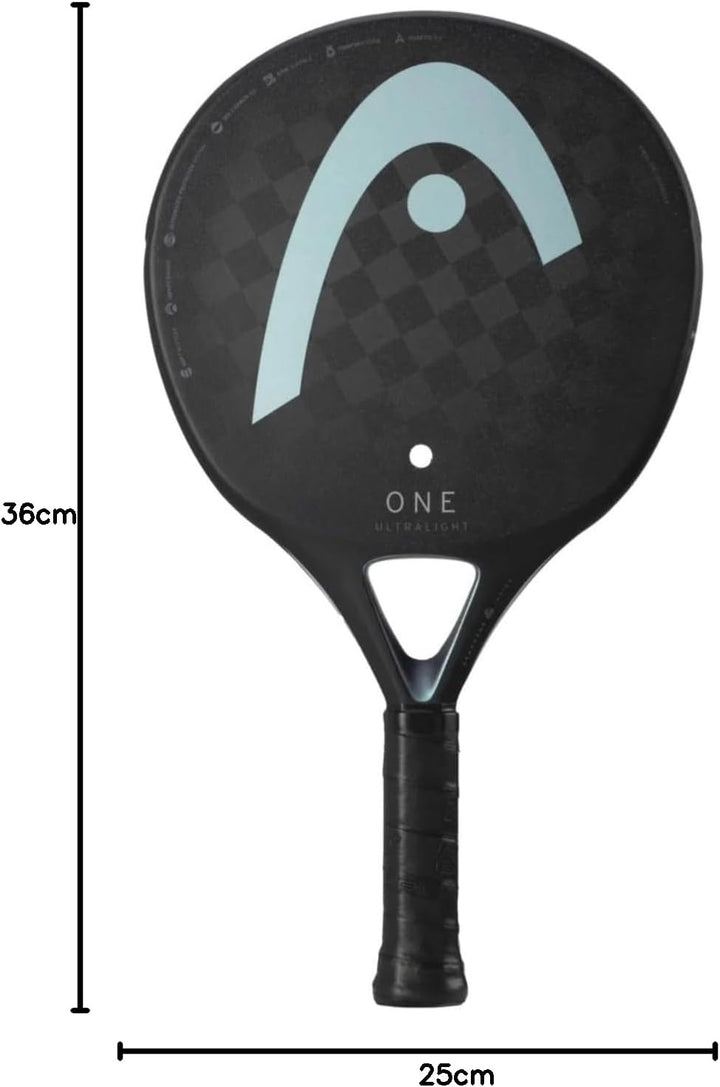 Head ONE Ultralight Padel Racket Paddle Series (White and Black Colors) One UltraLight (Schwarz) (22