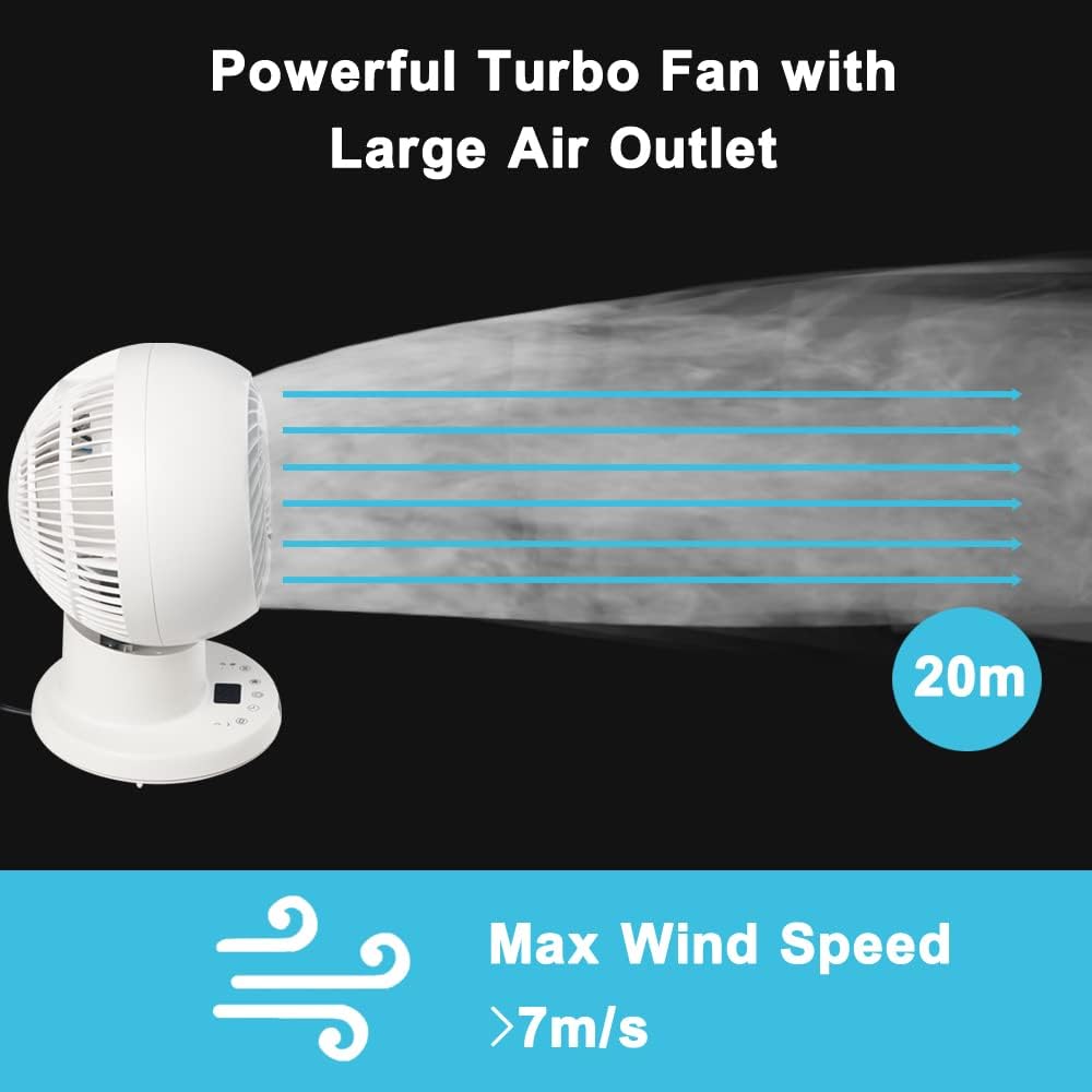 Leiser 3D-Oszillationstischventilator mit Fernbedienung, Timer, schwenkbar, 3 Geschwindigkeitsstufen
