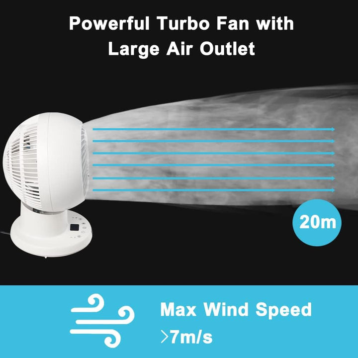 Leiser 3D-Oszillationstischventilator mit Fernbedienung, Timer, schwenkbar, 3 Geschwindigkeitsstufen