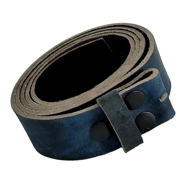 Wolfszeit Wechselgürtel BORGIN für Buckels und Schnalle aus Büffelleder 70 Blau Used, 70 Blau Used