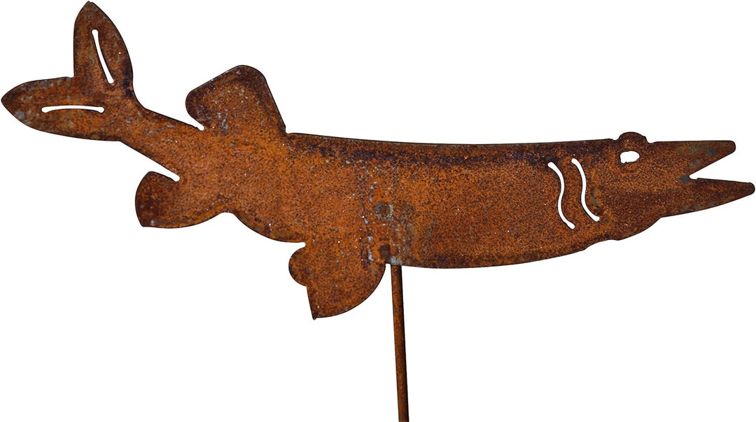Vosteen Blümel Huber Decorative Garden Set – Fish 3 x 60 cm Metal Rust Patina Finish