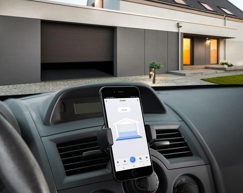 Lescars Wlan Garagentoröffner: 2er-Set WLAN-Garagentor-Steuerung mit App, Timer- & Countdown-Funktio