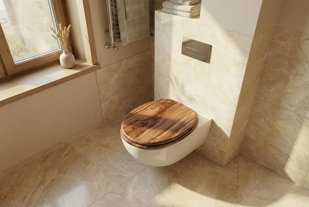 SINOBATH WC Sitz mit Absenkautomatik, Hochwertige und Stabile Qualität aus Holz, Viele Schöne WC Sit