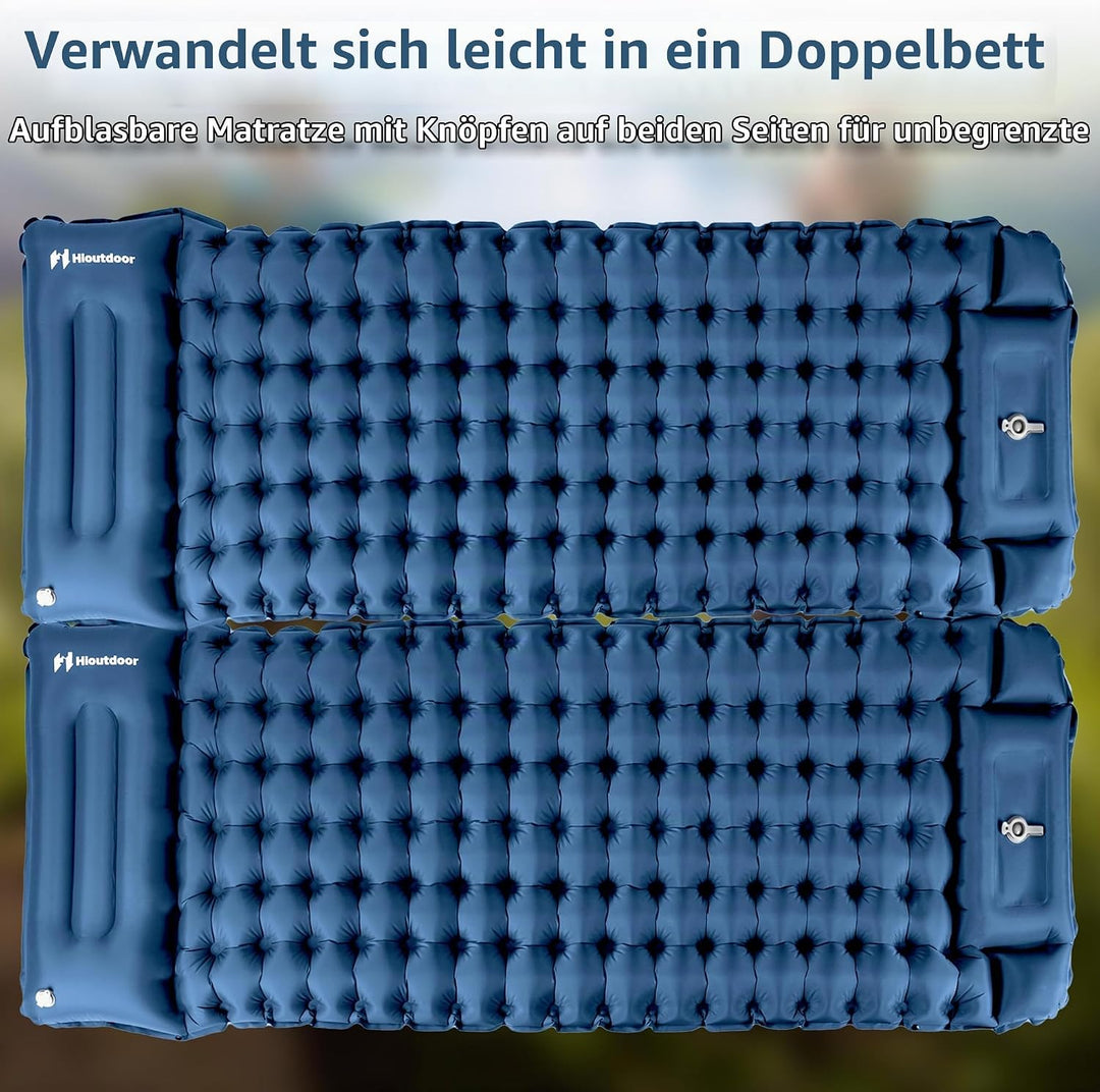 Hioutdoor Isomatte 10CM Camping Ultraleicht Aufblasbare Mit Fusspresse Pumpe Für Outdoor Wandern Str