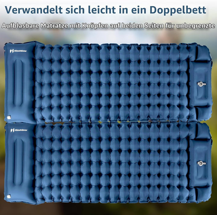 Hioutdoor Isomatte 10CM Camping Ultraleicht Aufblasbare Mit Fusspresse Pumpe Für Outdoor Wandern Str