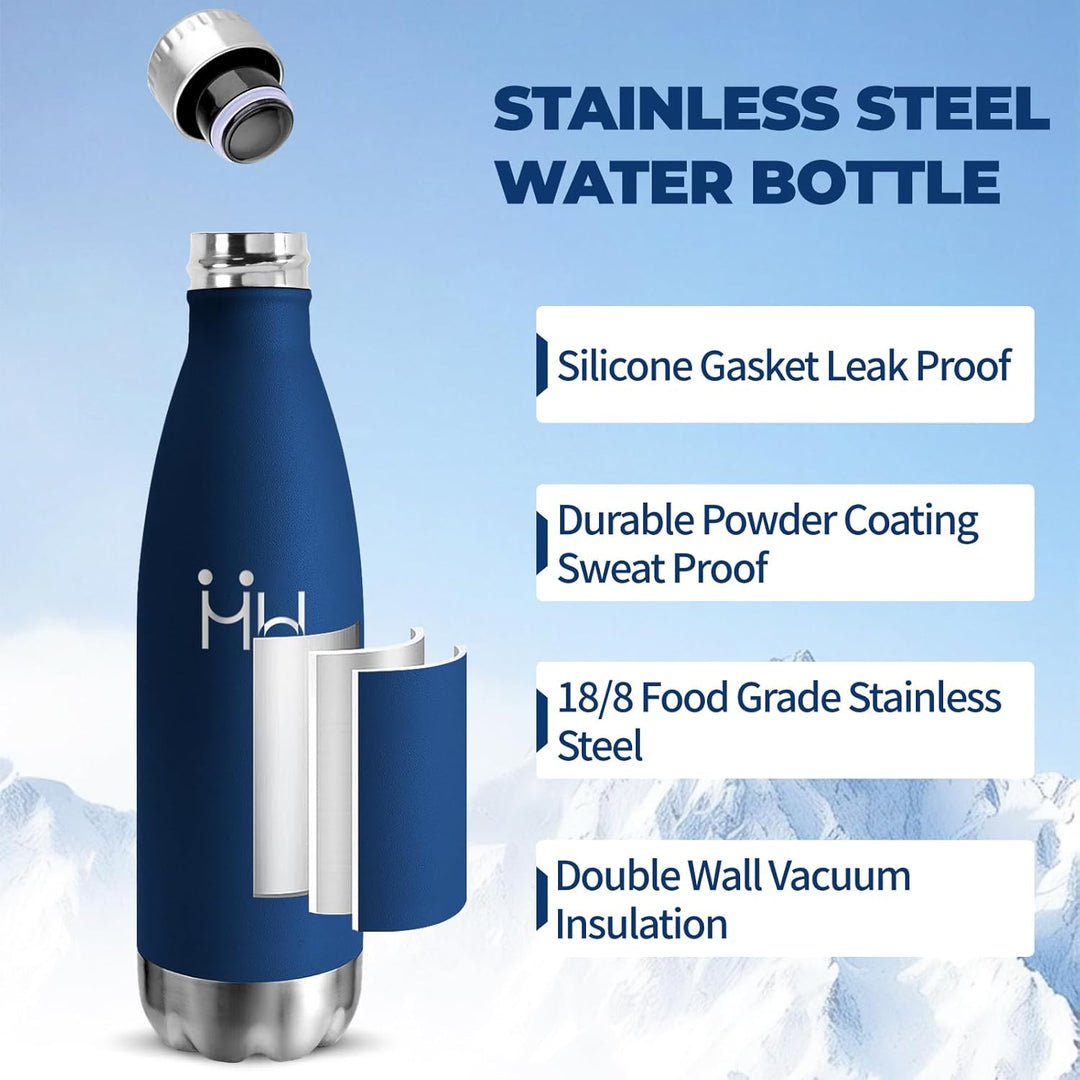 HoneyHolly Trinkflasche Edelstahl - 750ml - Thermosflasche, BPA-Frei, Trinkflaschen Sport - Auslaufs