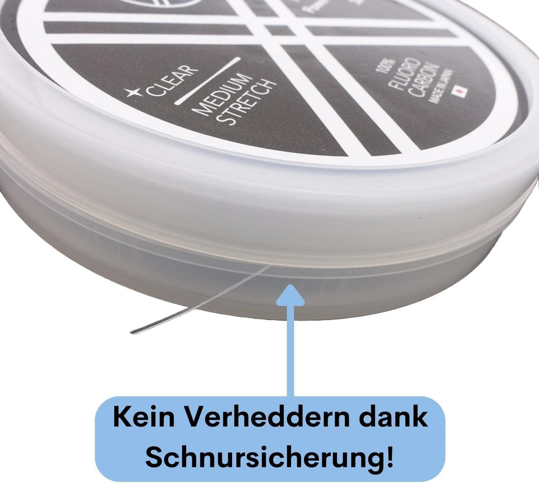 Fluorocarbon Vorfach LMAB 100 Pro Made in Japan, Vorfach-Schnur, Angel-Schnur für Hecht, Zander & Ba
