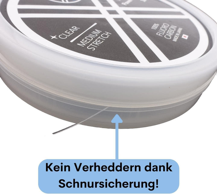 Fluorocarbon Vorfach LMAB 100 Pro Made in Japan, Vorfach-Schnur, Angel-Schnur für Hecht, Zander & Ba