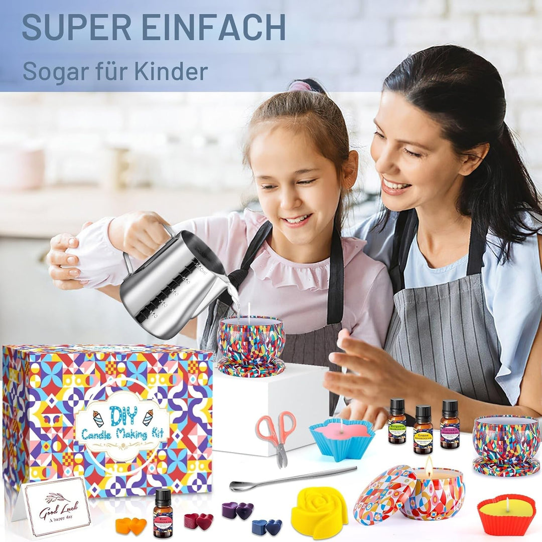 Kerzen Selber Machen Set, DIY Kerzenherstellung Kit für Erwachsene Anfänger Kinder, Candle Making Ki