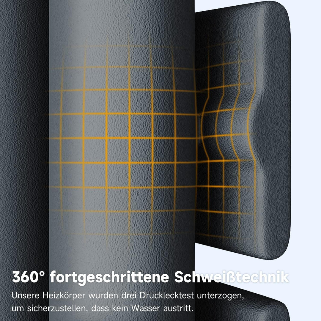 SONNI Badheizkörper Flach Handtuchtrockner 762 x 500 mm Anthrazit Handtuchwärmer Seitenanschluss Pan