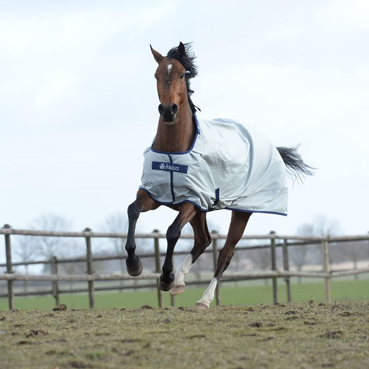 Bucas Power turnout light Big Neck in silber, Weidedecke, Outdoordecke, Farbe:silber, Grösse:165cm