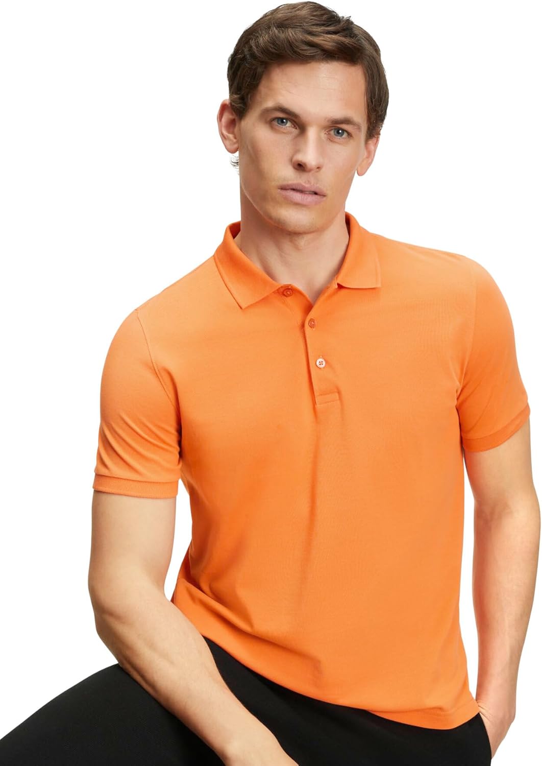 FALKE Herren Basic Polo Shirt Piqué Polohemd weich hautfreundlich atmungsaktive Baumwolle 1 Stück, S