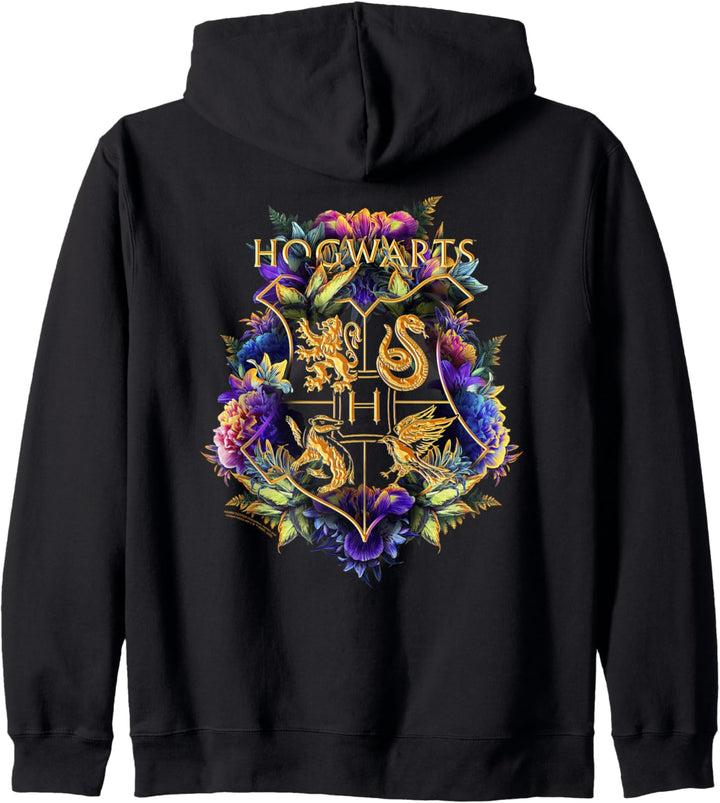 Harry Potter Hogwarts Multi-Colored Floral Crest Kapuzenjacke