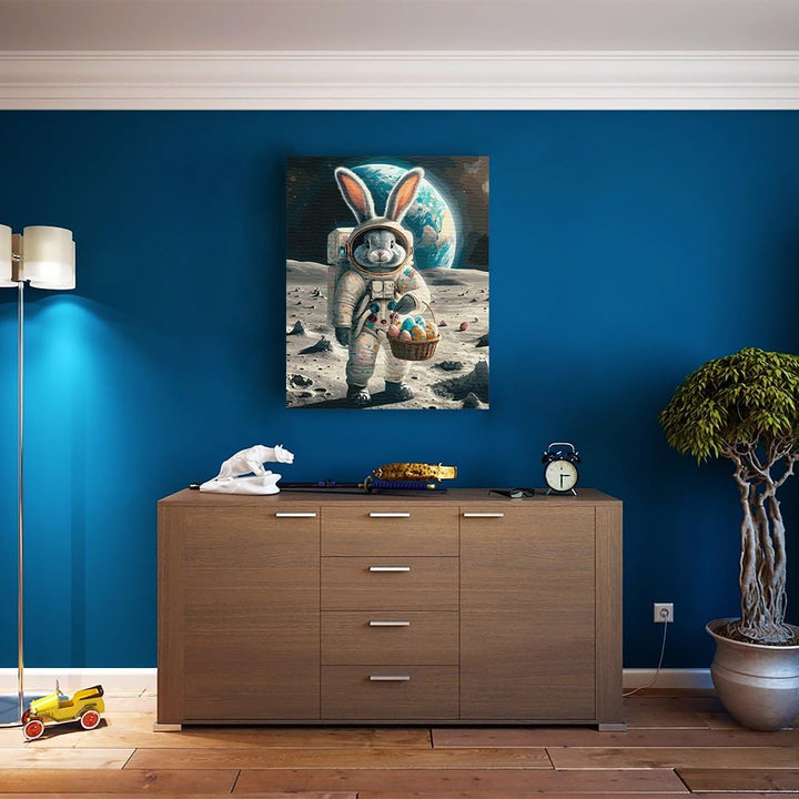 Artnapi Malen nach Zahlen Erwachsene mit Rahmen | DIY Handgemalt | Hase mit einem Korb voller Ostere