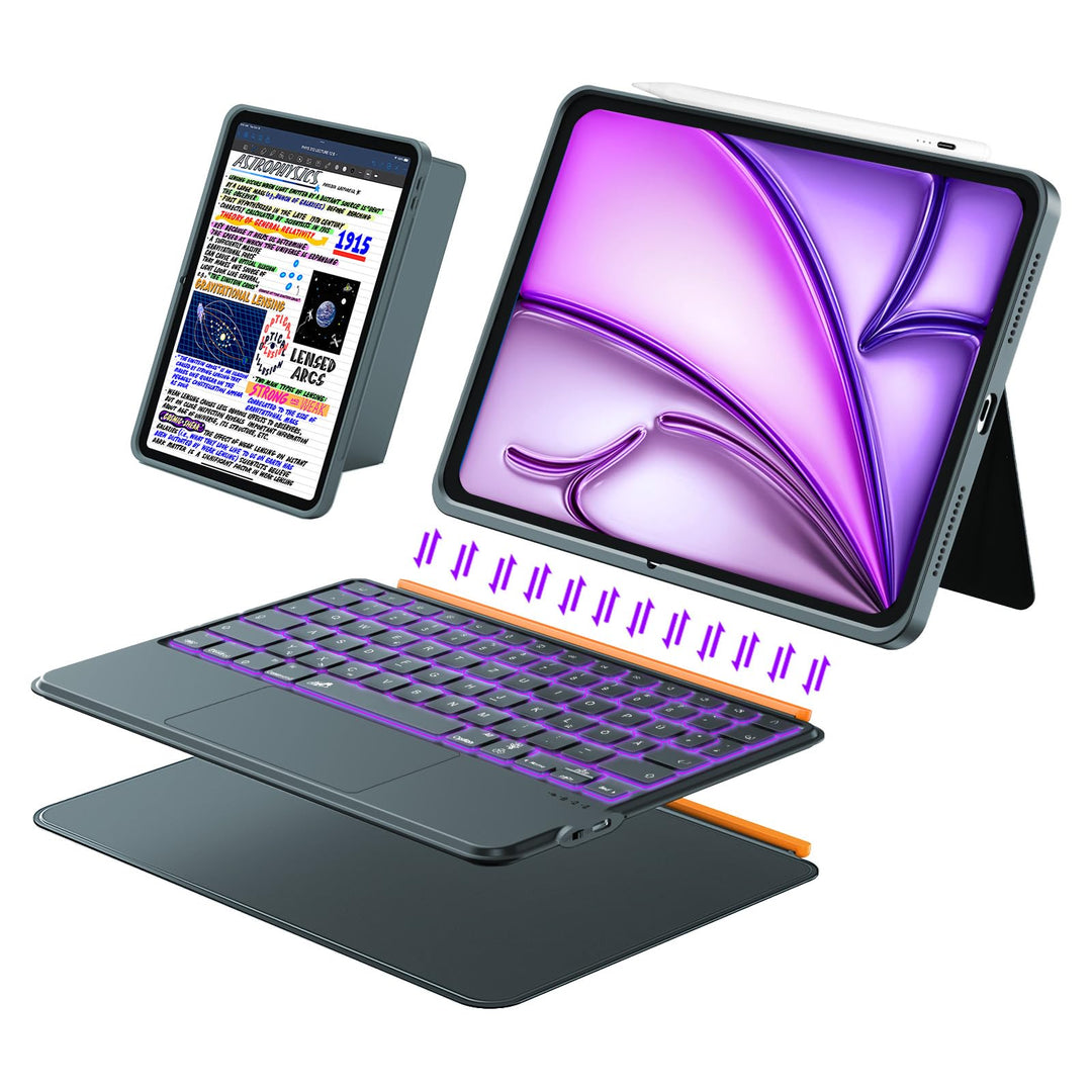 für iPad Air 13 Zoll Hülle mit Tastatur (M4/M3/M2, 2026/2025/2024), Pro 12.9 (6./5./4./3. Gen), Magn