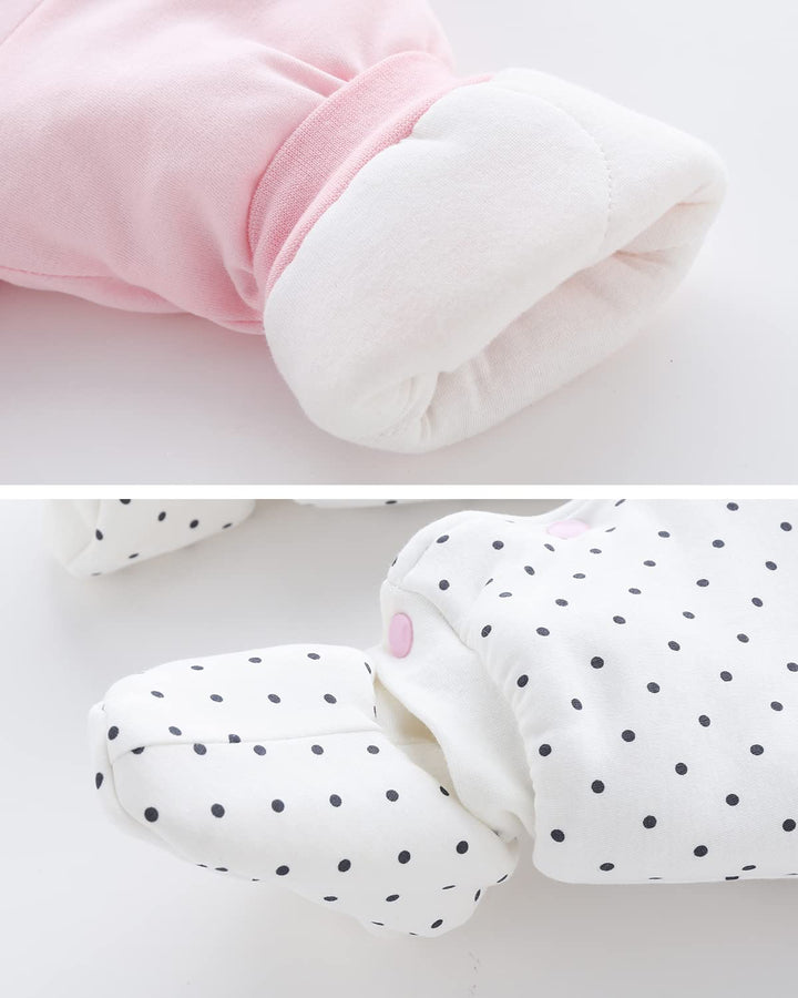Baby Mädchen Strampler Winter Schneeanzug mit Kapuze Overall Baumwolle Abnehmbarer Hut Outfits Langa
