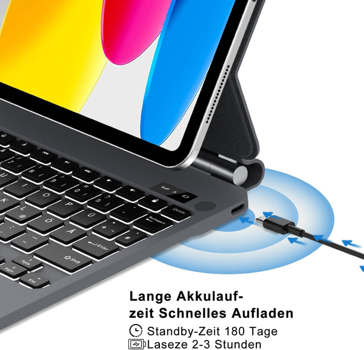 IVEOPPE Magic Keyboard für iPad A16 11. Generation & 10 Gen (2025), Magnetische Freischwebende Desig