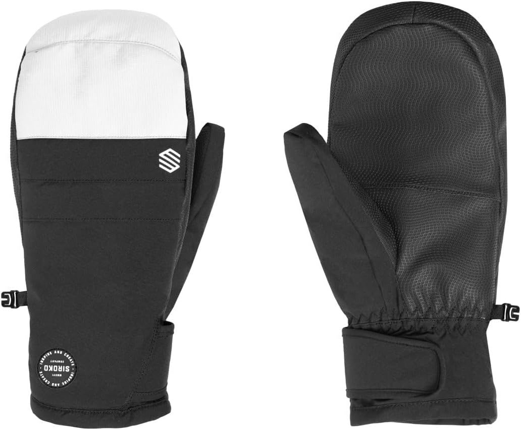 SIROKO Thermische Fäustlinge Skifahren und Schnee Pitztal Weiss Schwarz Mann und Frau XS, XS