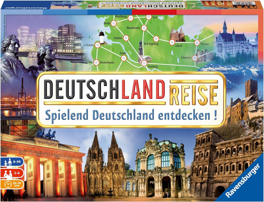 Ravensburger 26492 - Deutschlandreise - Familienklassiker ab 8 Jahren - Gesellschaftspiel, Reise dur