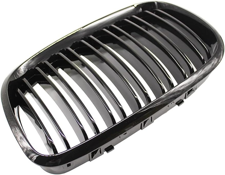 HZTWFC Doppellamelle Schwarz glänzend Vorderseite Racing Nierengitter Sportgrill passend für BMW X5