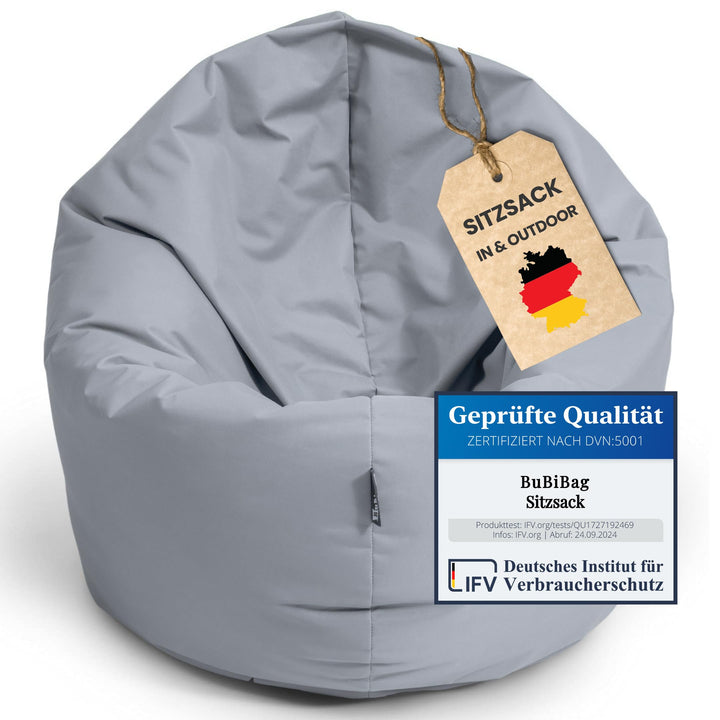 BuBiBag 2in1 Sitzsack L - XXL mit Füllung für Kinder &amp; Erwachsene, Gaming Beanbag &amp; Bodenkissen für