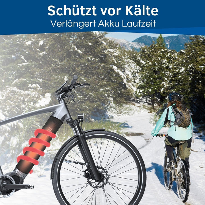 HiLo sports E-Bike Akku Schutzhülle - [Für 28-42 cm Rahmenumfang] - Thermoschutzhülle fürs E Bike -