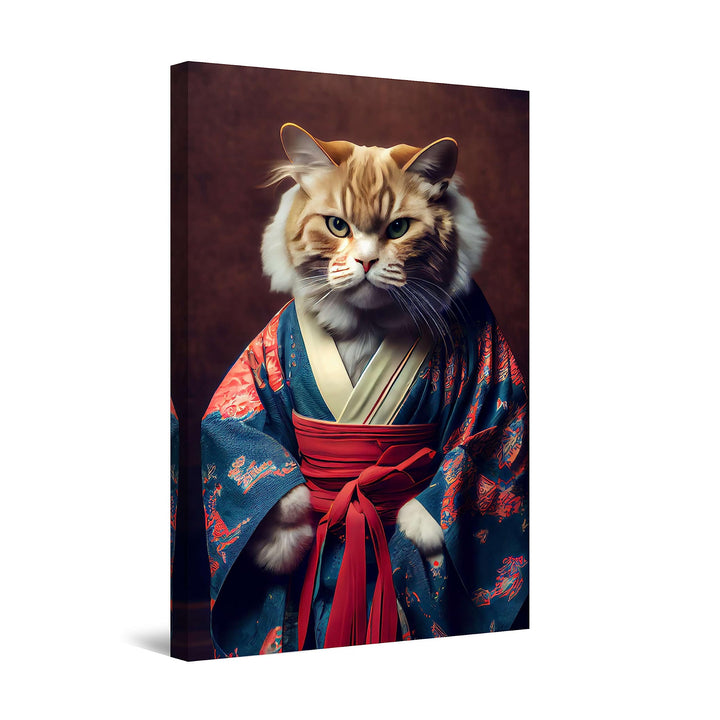 Startonight Leinwand Wandkunst – Samurai Katze – Kunstwerk Fertig zum Aufhängen für Wohnzimmer Gross