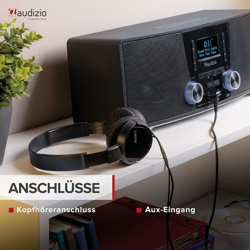 Audizio Cannes Stereo DAB Radio mit CD Player, Bluetooth Stereoanlage Kompaktanlage mit Fernbedienun