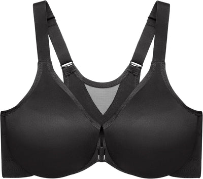 Glamorise Damen Full Coverage Bra 95D Schwarz, 95D Schwarz