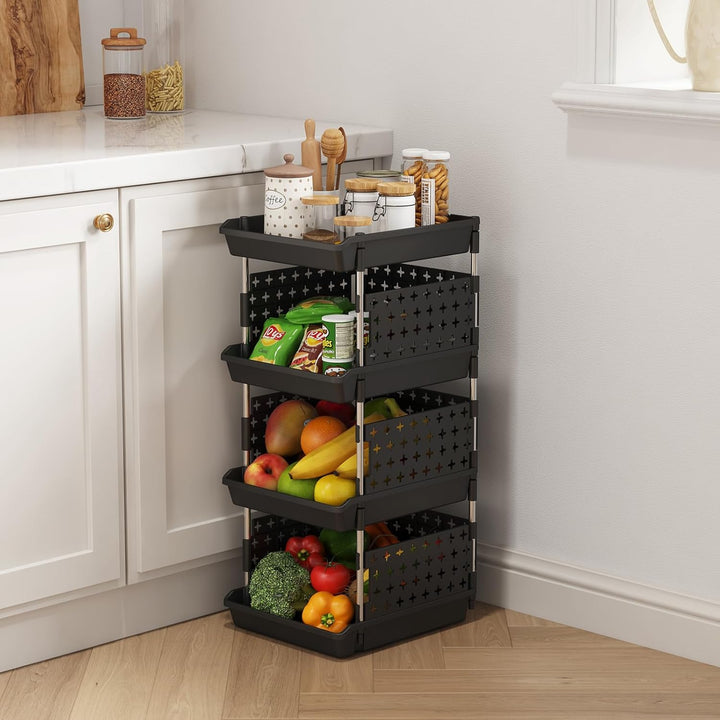 Lifewit Plastikstapelstapelstapelbehälter für Pantry -Stapelkorb für die Organisation von Lebensmitt