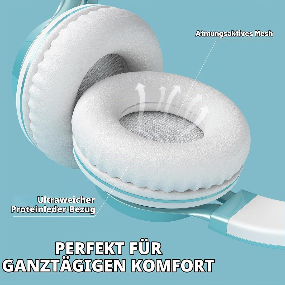 AILIHEN C8 Kopfhörer mit Kabel und Mikrofon, faltbar und verstellbar, On-Ear-Headsets, Lautstärkereg