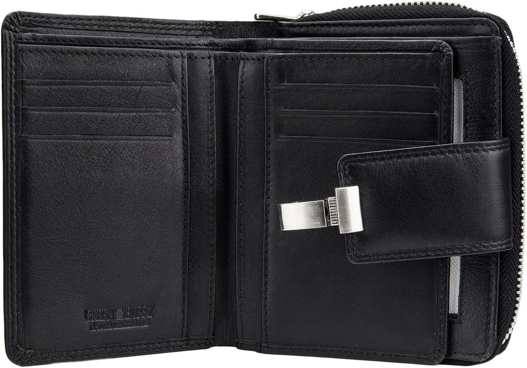 Greenburry Spongy Nappa RV-Schlossbörse Portemonnaie Geldbeutel Damen Geldbörse Leder 973 Bordeaux,