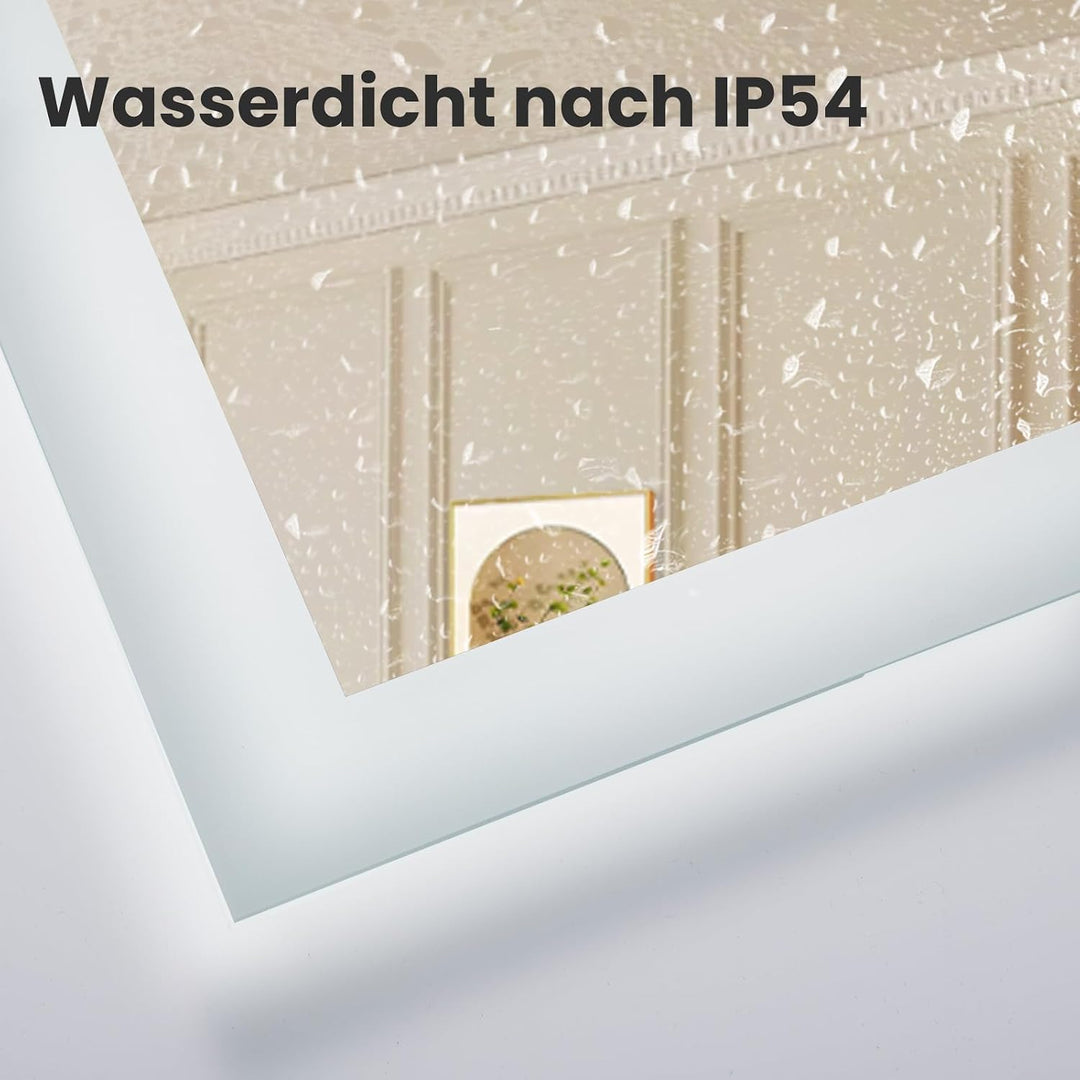 Trintion Badezimmerspiegel mit Beleuchtung, 60x50 cm Vertikal und Horizontal Montage Led Spiegel, Wa