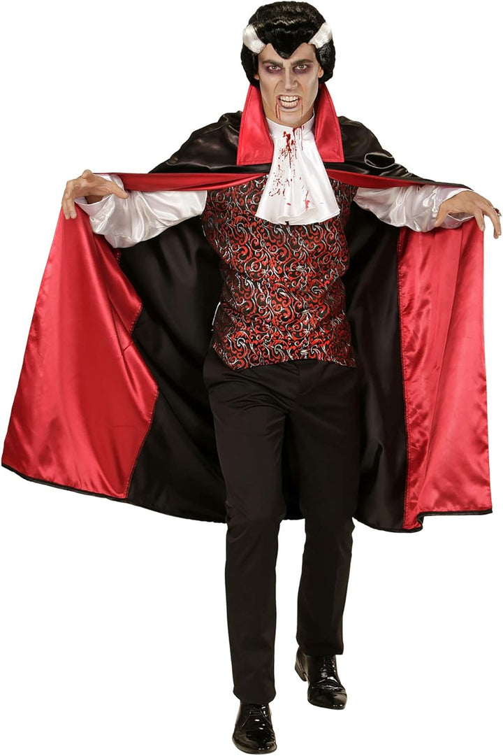 Widmann Erwachsenenkostüm Vampir, Shirt mit Weste und Jabot und Umhang, S