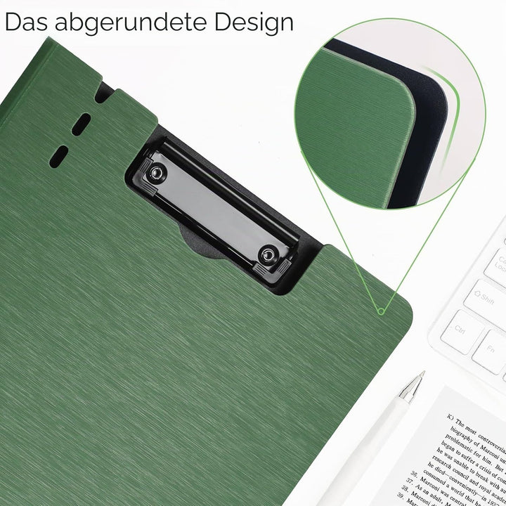 A4 Klemmbrett Ordner, 5 Pack Faltbare Klemmbretter für Geschäft, Büro, Schule oder Restaurant (Grün)