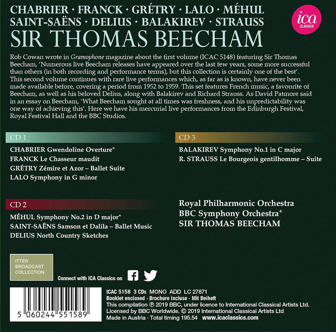 Sir Thomas Beecham Dirigiert, Audio-CD