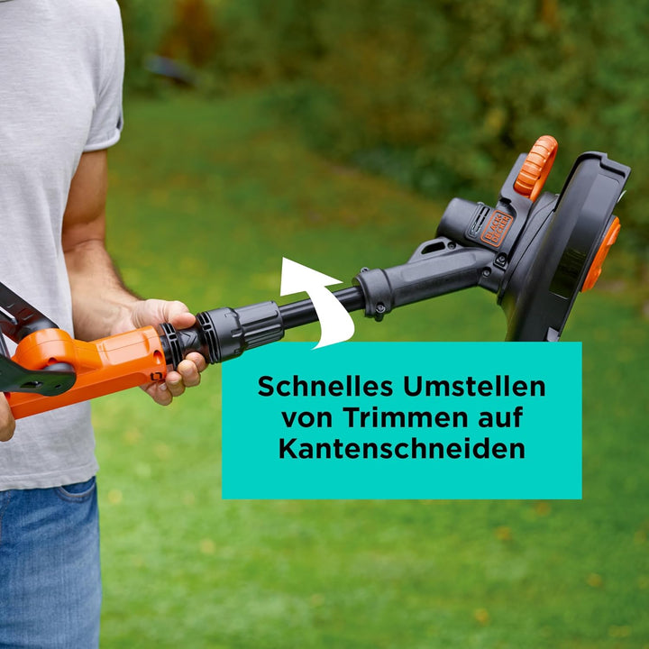 BLACK+DECKER 18V Akku-Rasentrimmer (28 cm Schnittbreite, AFS Reflex Fadenverlängerung, verstellbarer