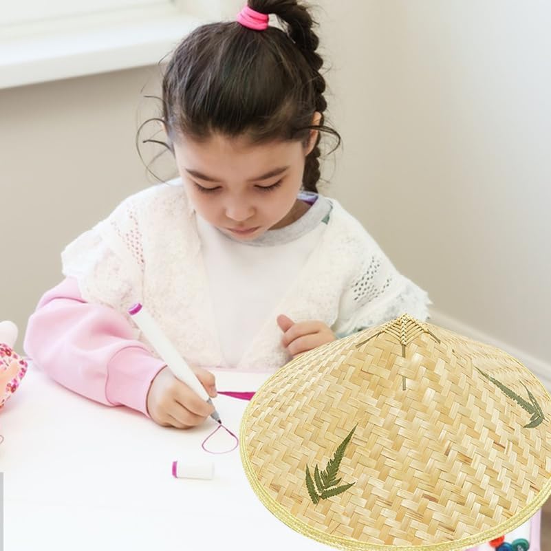 Tomaibaby Chinesische Stroh Hut Orientalischen Headwear: 2Pcs Asiatischen Kuli Japanischen Hut DIY V