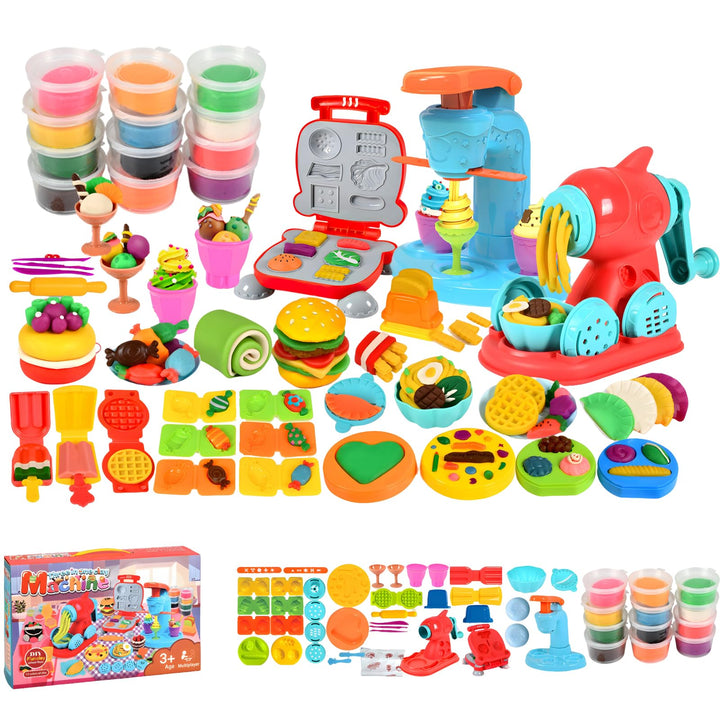 Knete Eiscreme Maschine Set – Kinder Knete Zubehör DIY Spielzeugset für Jungen & Mädchen, Kreatives